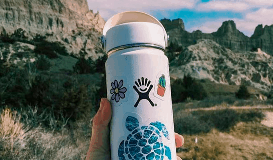 white hydroflask sticker