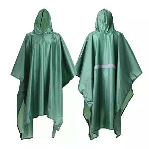 JTENG Waterproof Ripstop Hooded US PVC Camouflage Rain Poncho