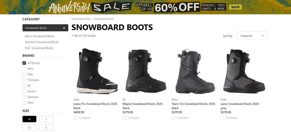 tactics snowboard boots